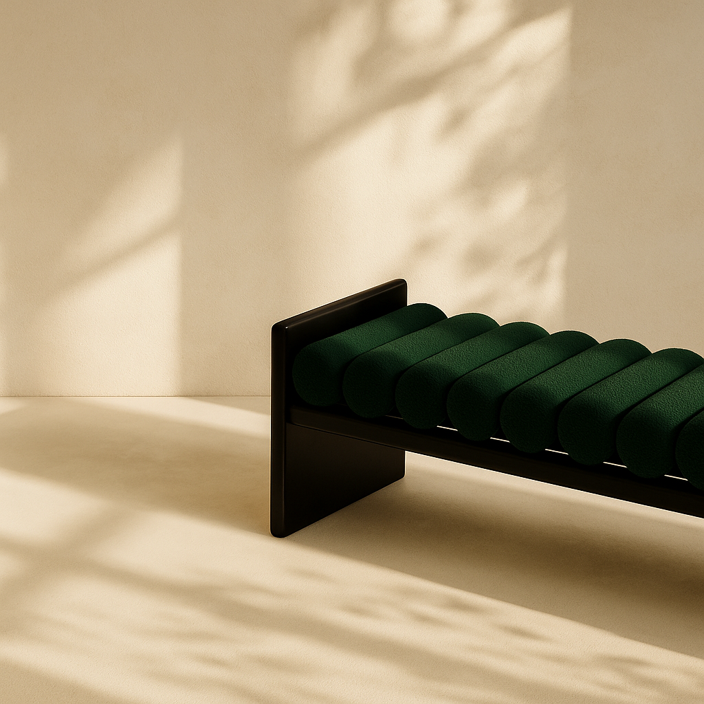 Waverly Boucle Fabric Bench