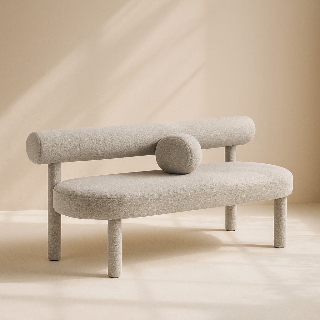 Parlor Boucle Fabric Bench