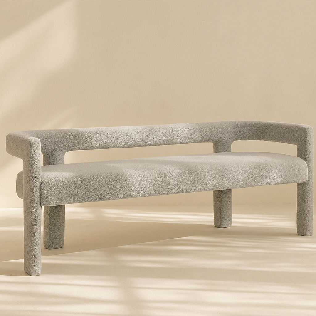 Athena Boucle Fabric Bench