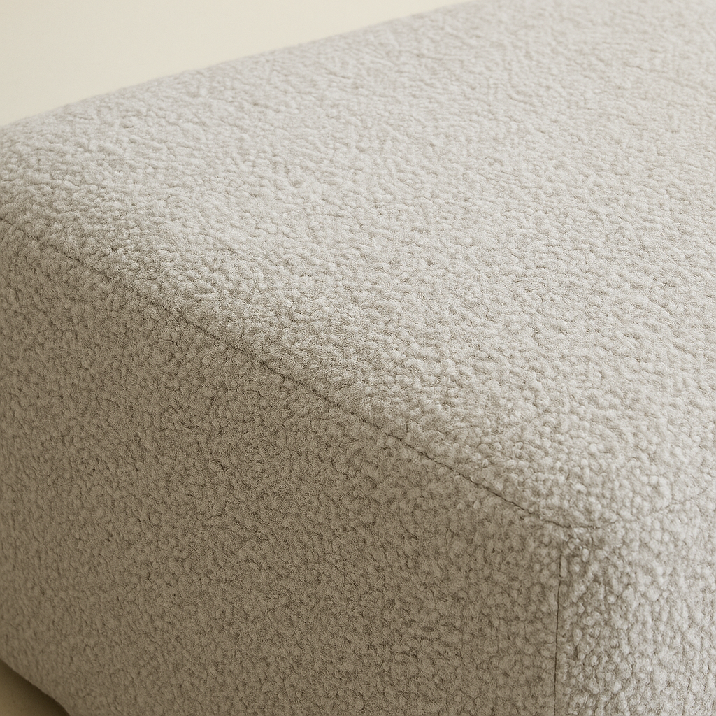 Arc Boucle Fabric Ottoman