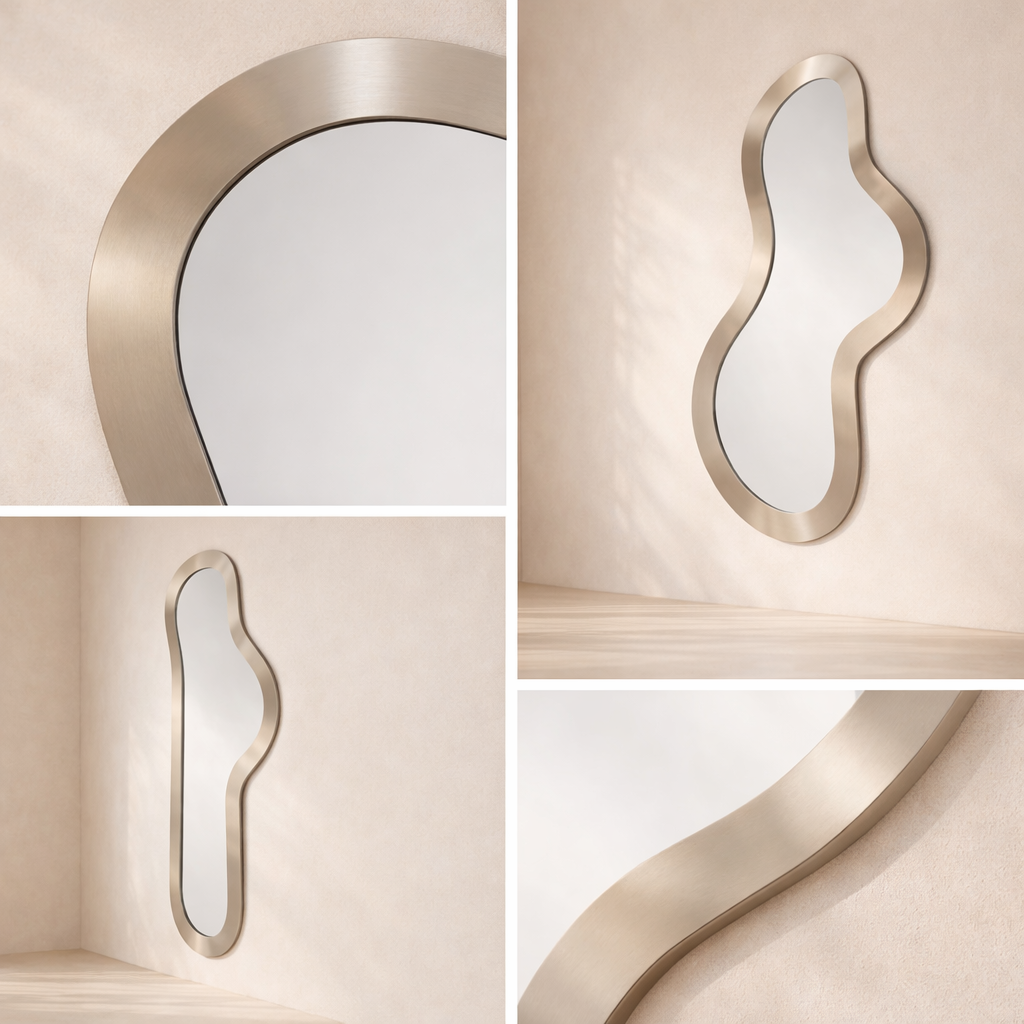 Oblique Iron Frame Mirror