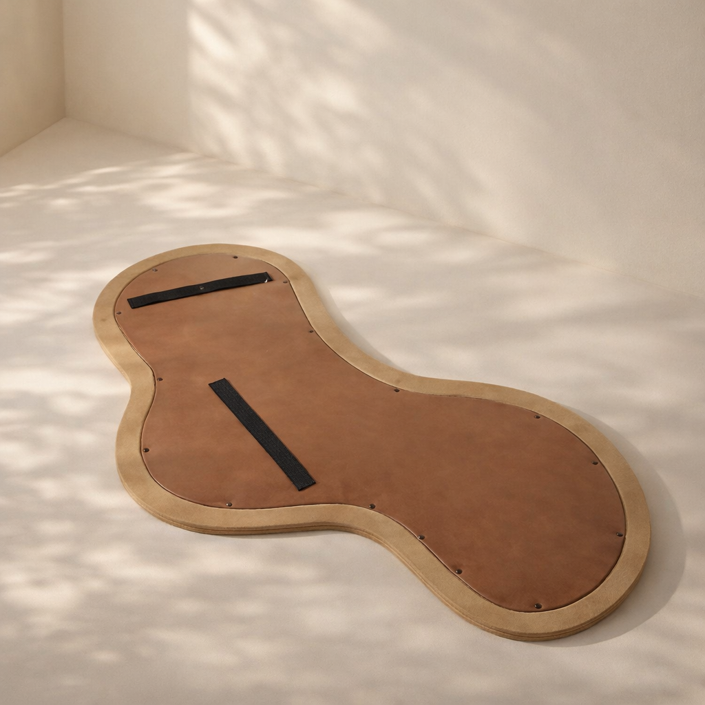 Oblique Acacia Wood Mirror