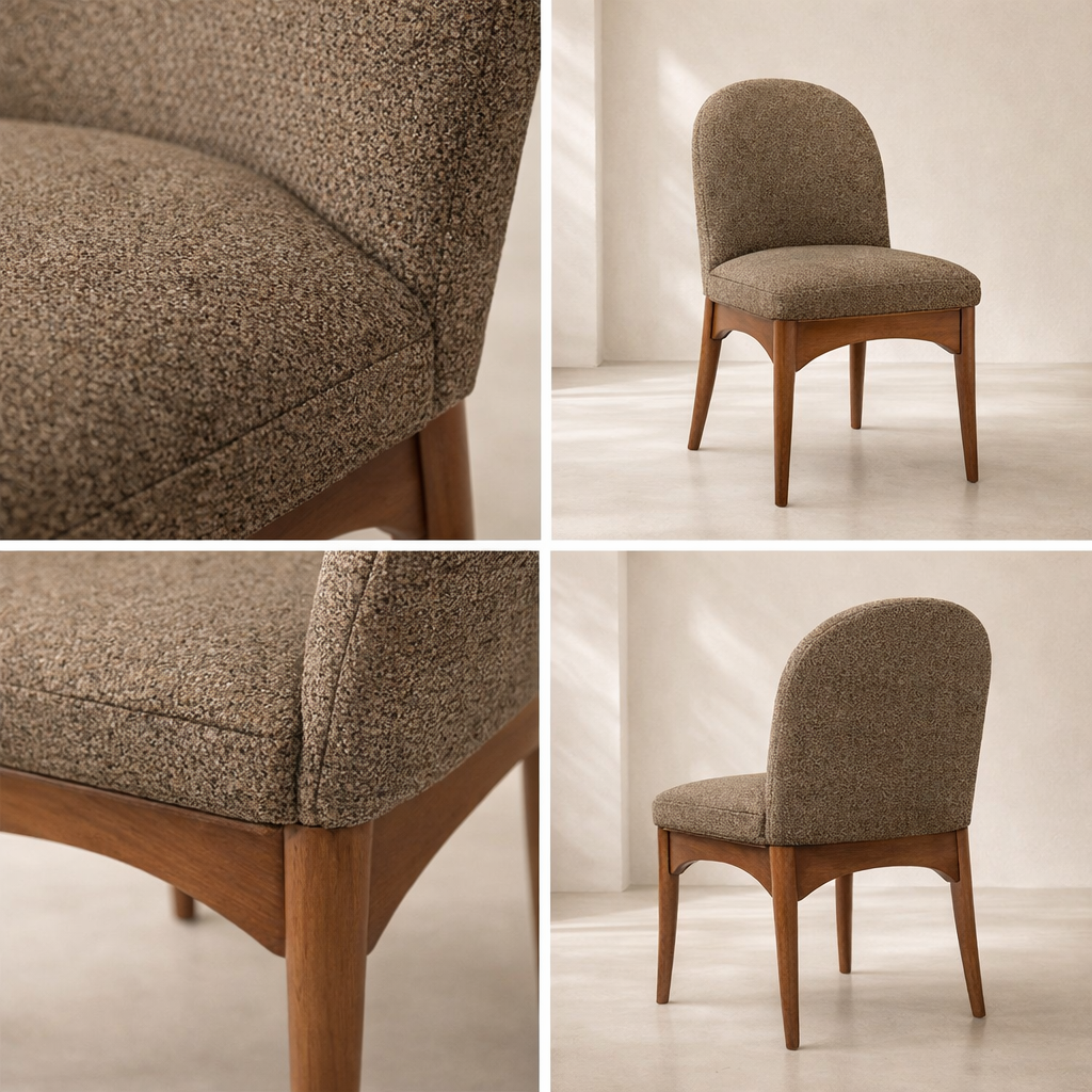 Waldorf 18" Boucle Fabric Dining Side Chair