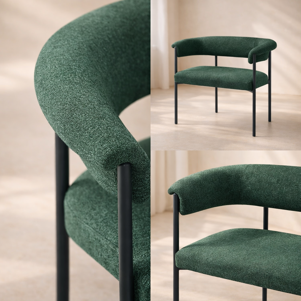 Malin Boucle Fabric Dining Chair (set of 2)