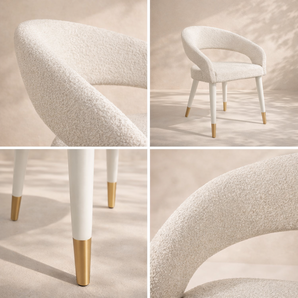 Destiny Boucle Fabric Dining Chair