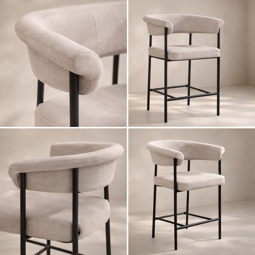 Malin Linen Fabric Counter Stool (set of 2)