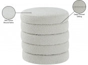 Aphia Boucle Fabric Stool | Ottoman