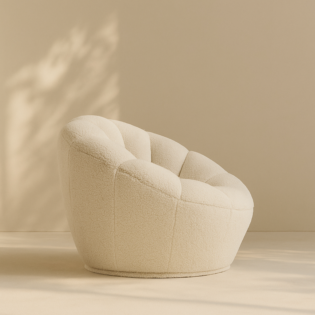 Dream Faux Sheepskin Swivel Accent Chair