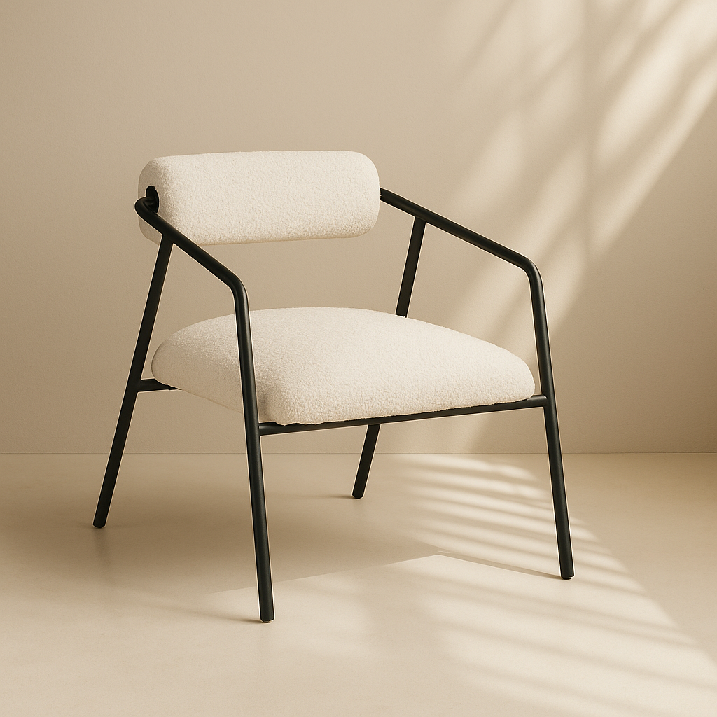 Carly Boucle Fabric Accent Chair