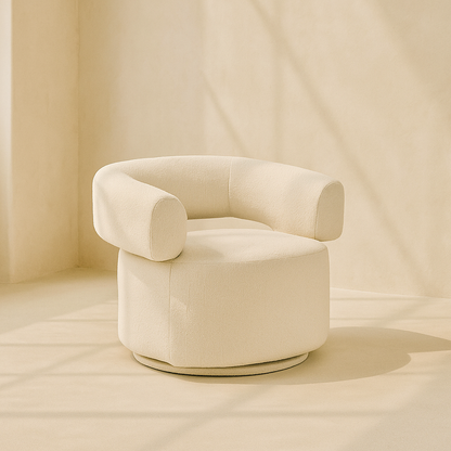 Niya Linen Textured Fabric Swivel Accent Chair