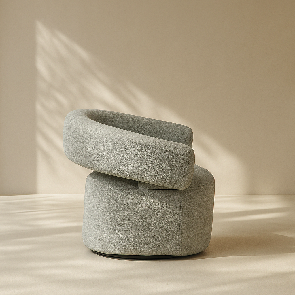 Niya Linen Textured Fabric Swivel Accent Chair