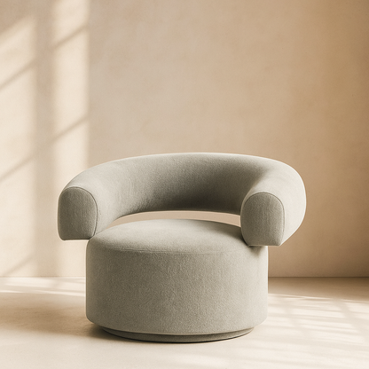 Niya Linen Textured Fabric Swivel Accent Chair