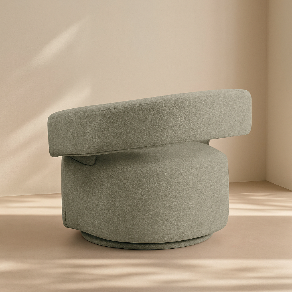 Niya Linen Textured Fabric Swivel Accent Chair