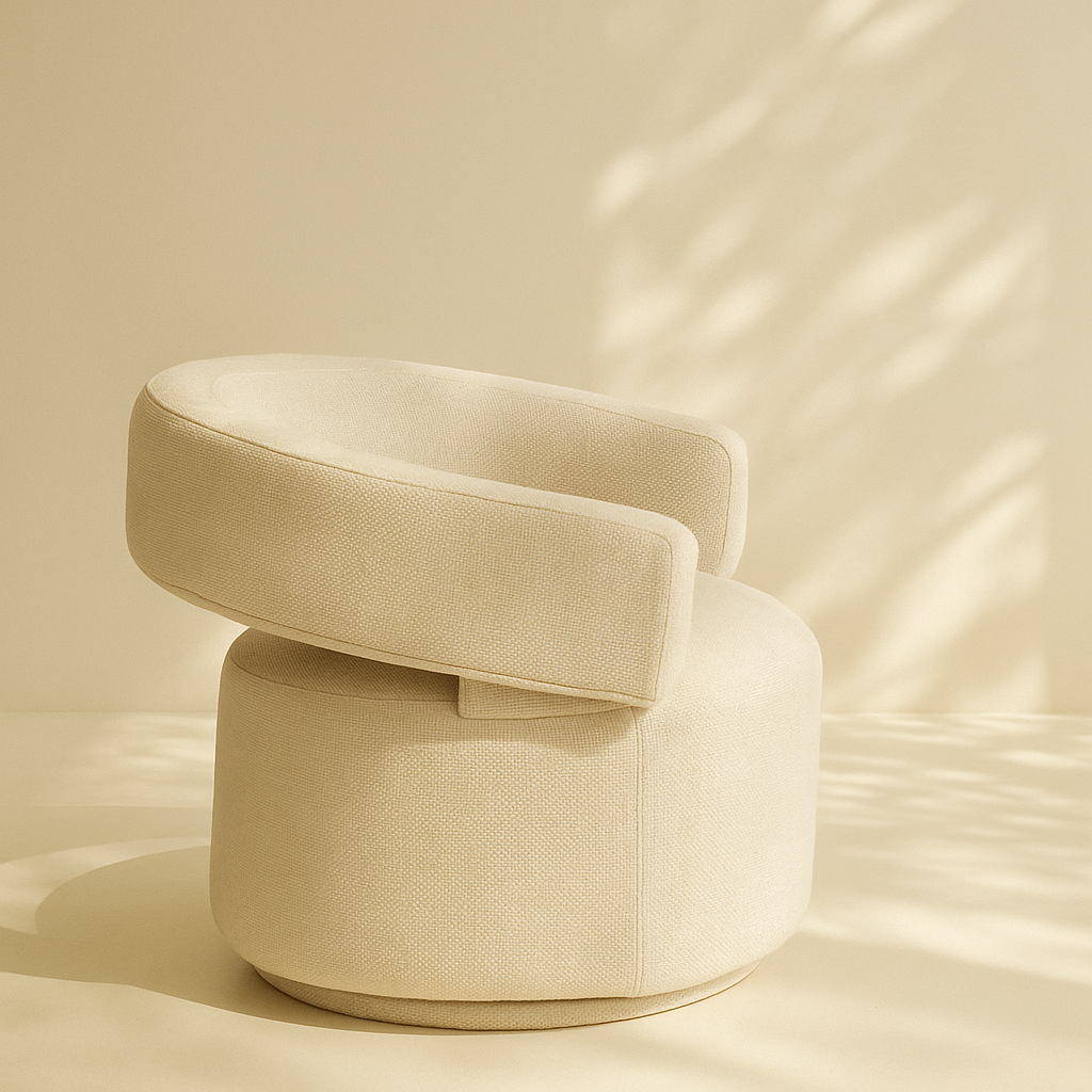 Niya Linen Textured Fabric Swivel Accent Chair