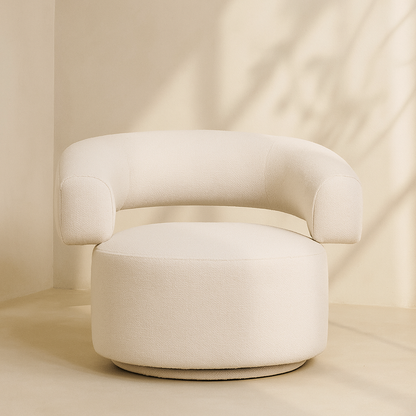 Niya Linen Textured Fabric Swivel Accent Chair