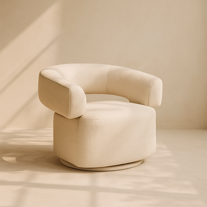 Niya Linen Textured Fabric Swivel Accent Chair