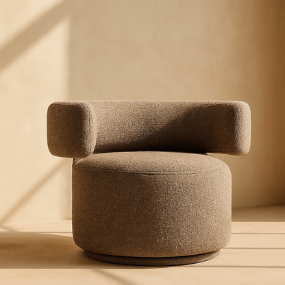 Niya Linen Textured Fabric Swivel Accent Chair