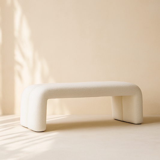 Arc Boucle Fabric Bench