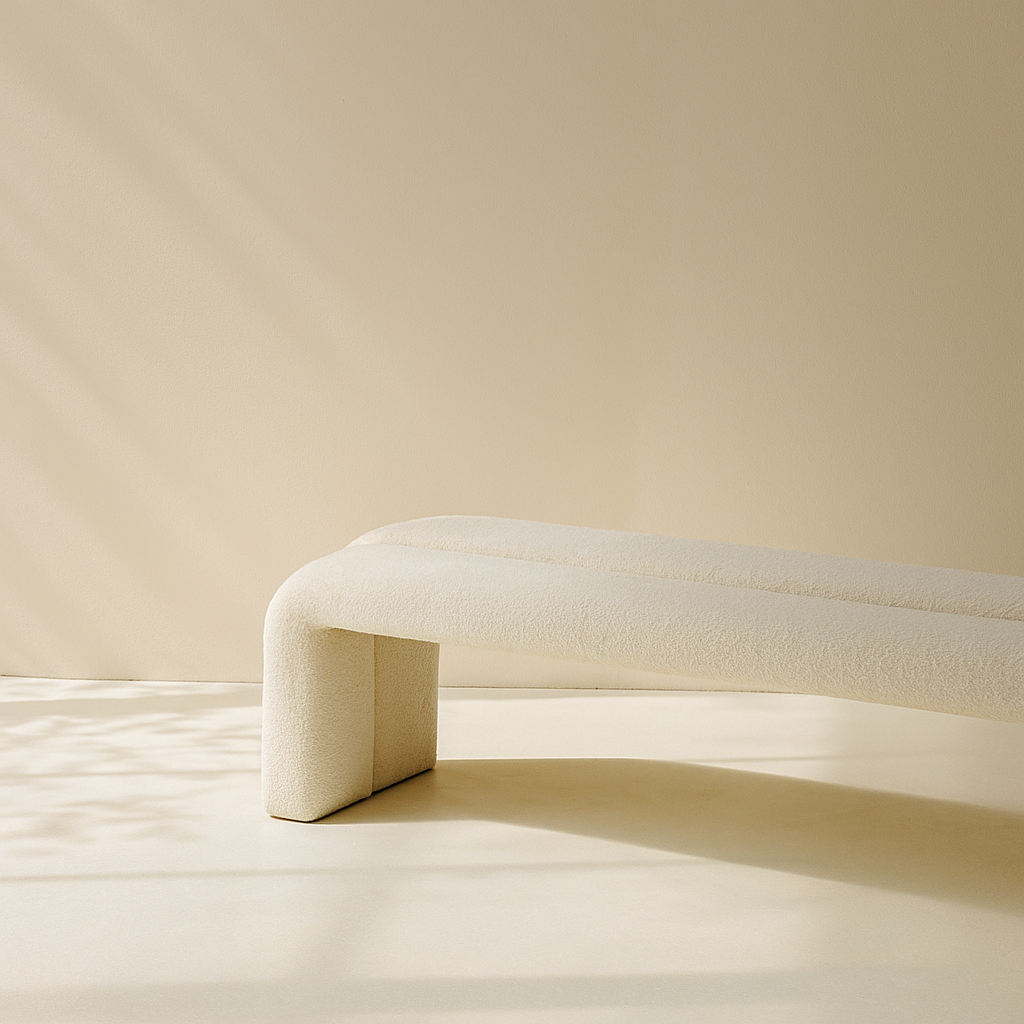 Arc Boucle Fabric Bench
