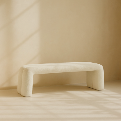 Arc Boucle Fabric Bench