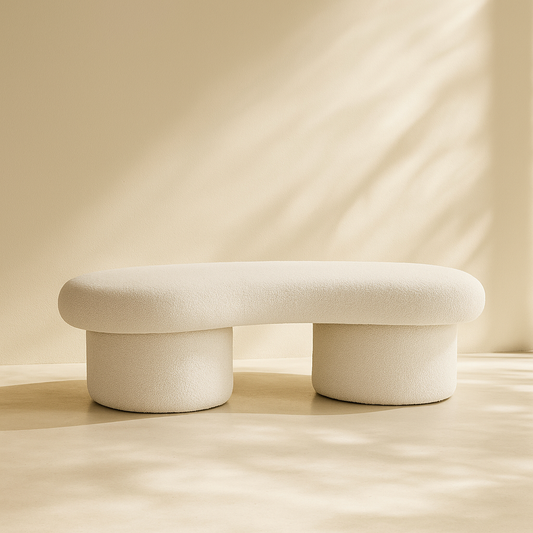 Luka Boucle Fabric Bench