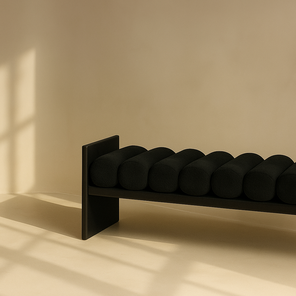 Small Waverly Boucle Fabric Bench