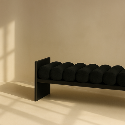 Small Waverly Boucle Fabric Bench