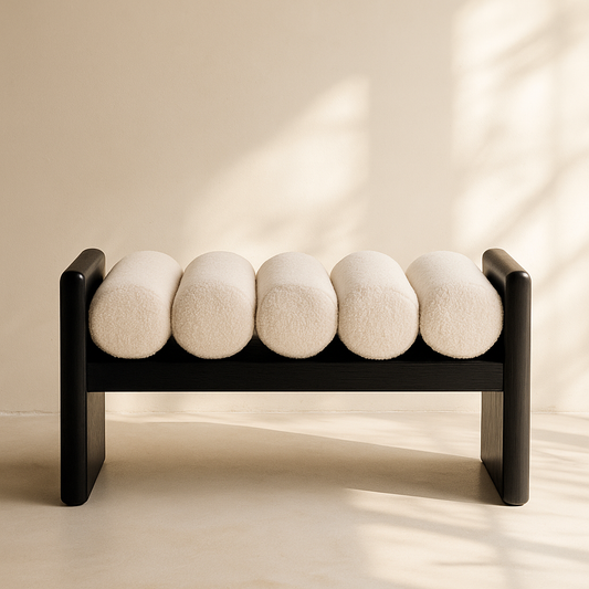 Small Waverly Boucle Fabric Bench