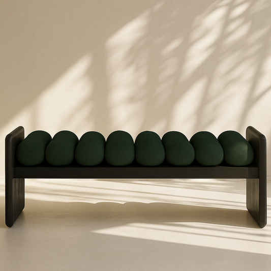 Waverly Boucle Fabric Bench