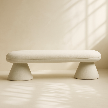 Drum Faux Shearling Bench