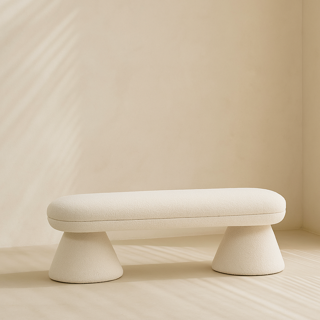 Drum Faux Shearling Bench