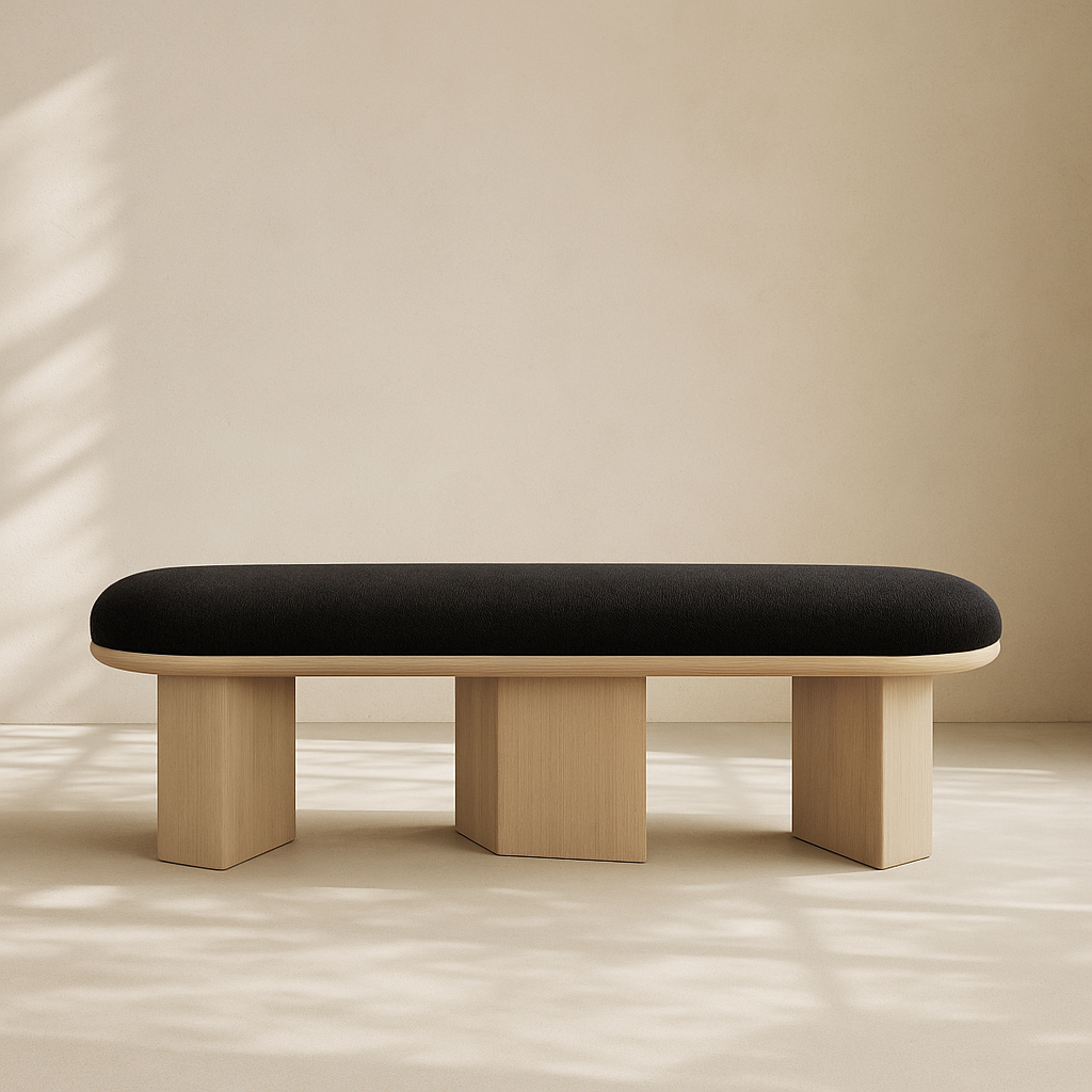 Wilshire Boucle Fabric Bench