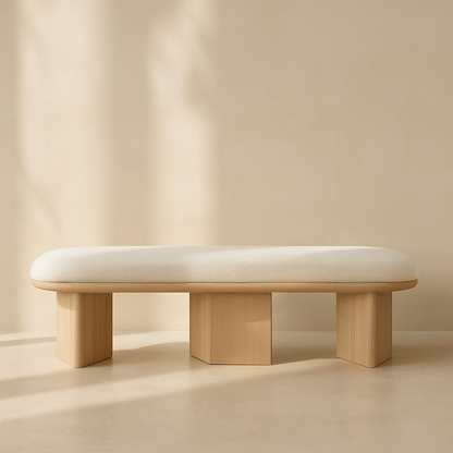 Wilshire Boucle Fabric Bench