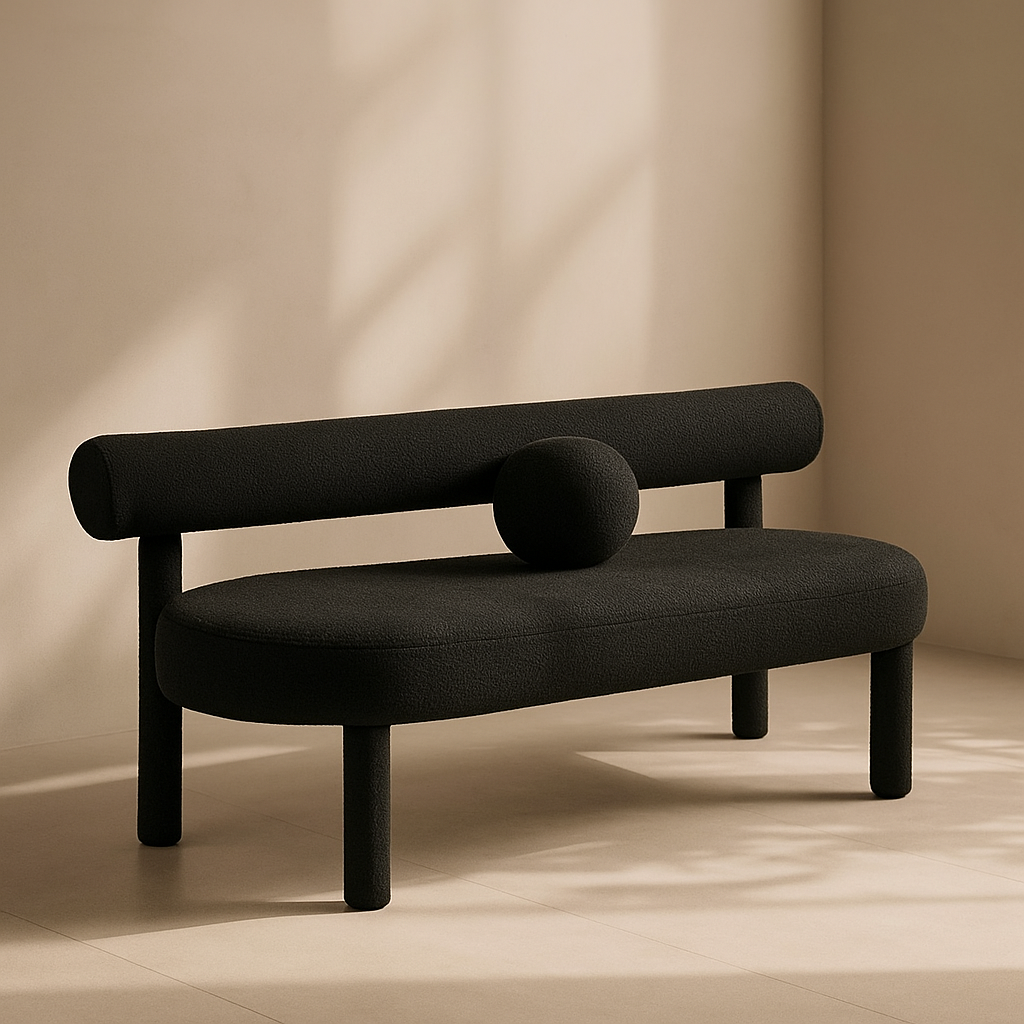 Parlor Boucle Fabric Bench