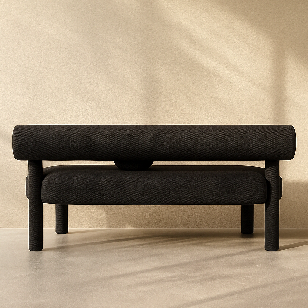 Parlor Boucle Fabric Bench