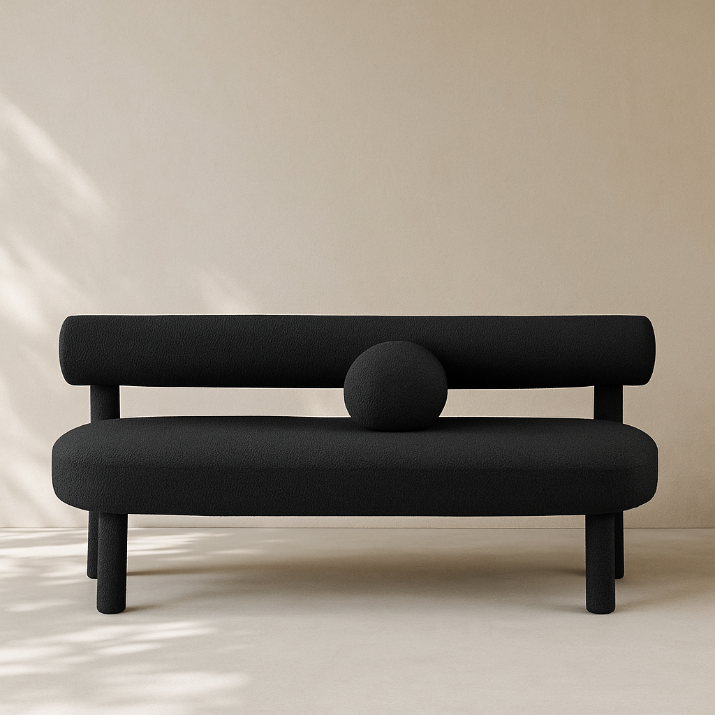 Parlor Boucle Fabric Bench