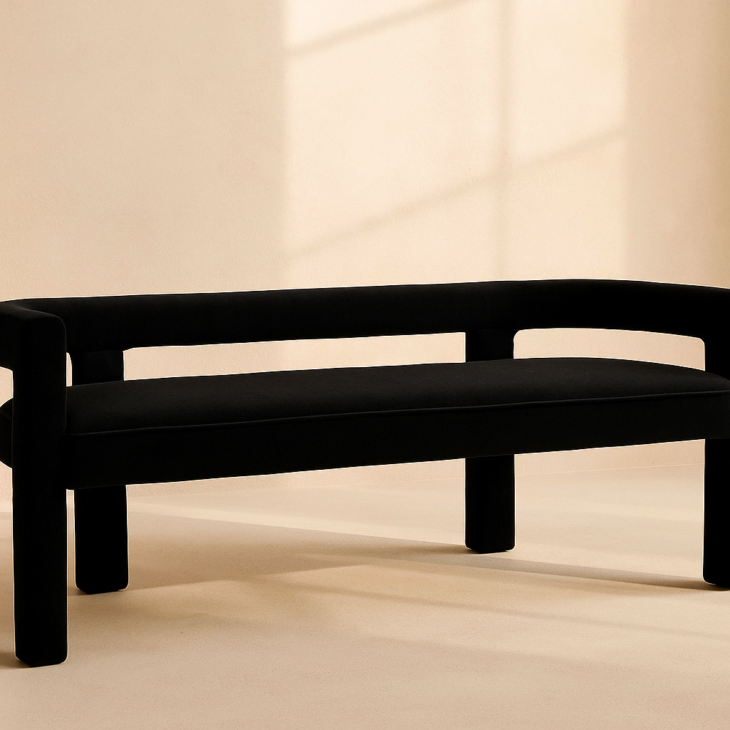 Athena Boucle Fabric Bench