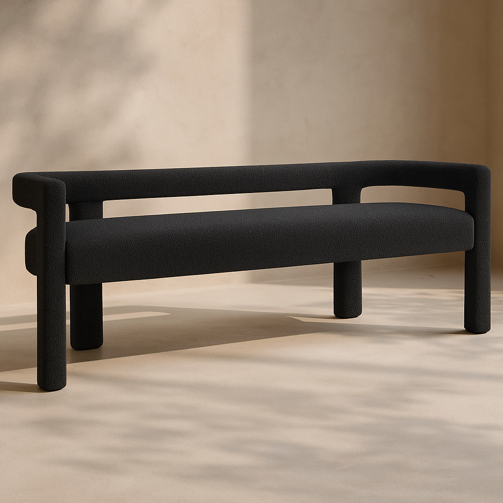 Athena Boucle Fabric Bench