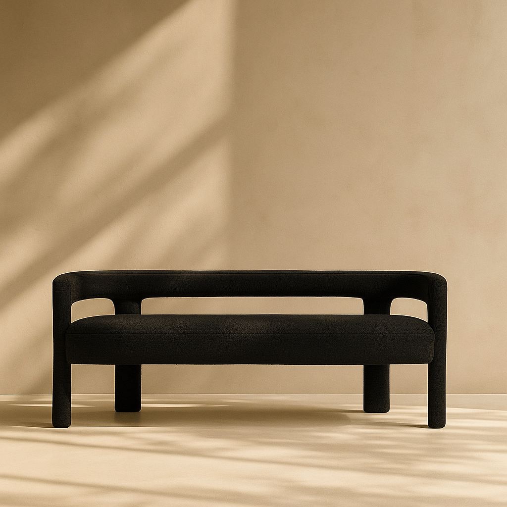 Athena Boucle Fabric Bench