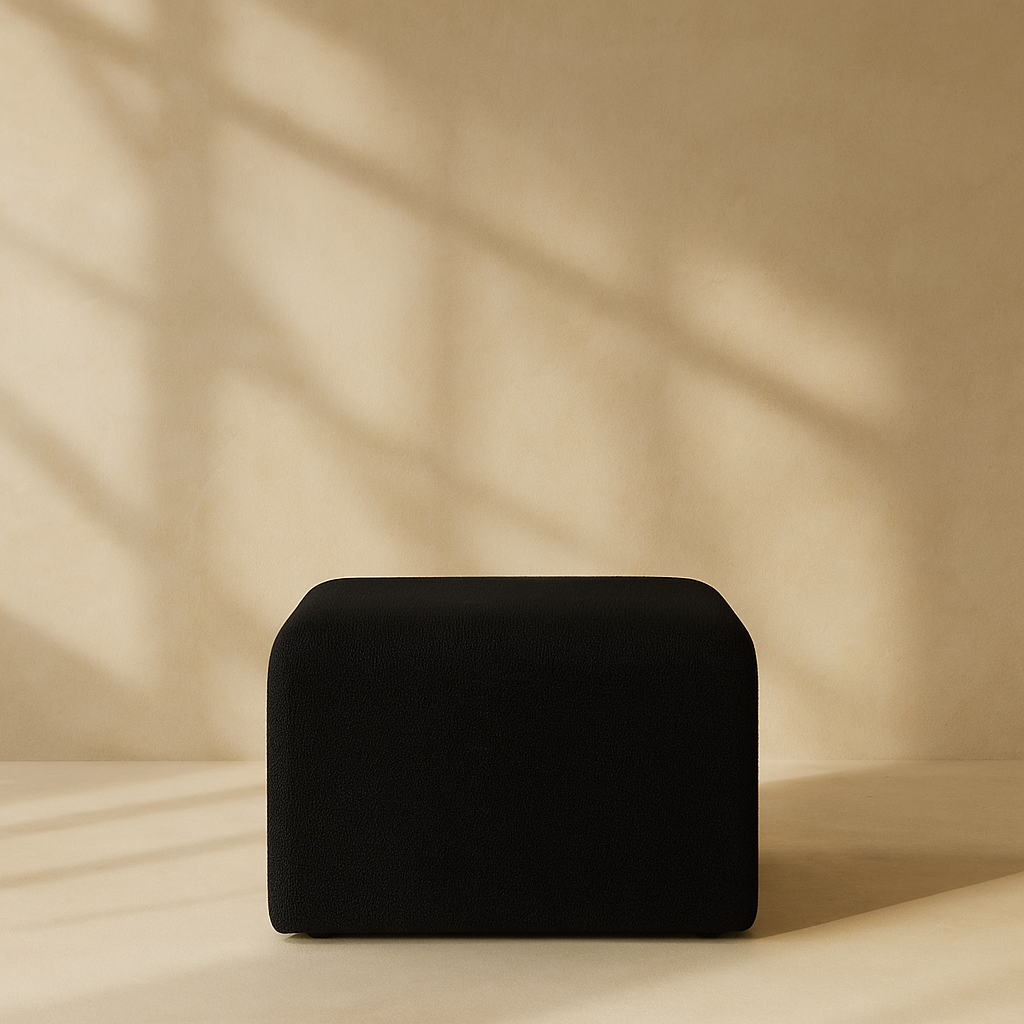 Arc Boucle Fabric Ottoman