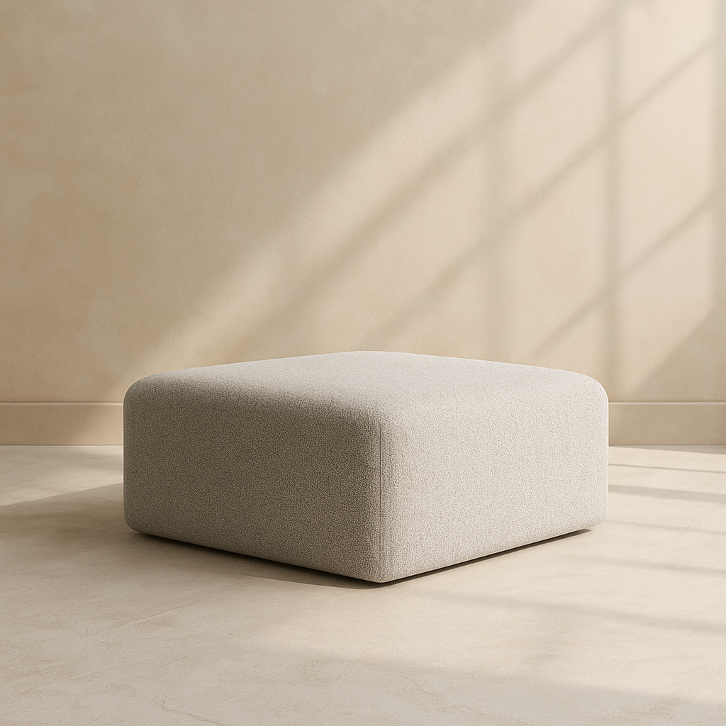 Arc Boucle Fabric Ottoman