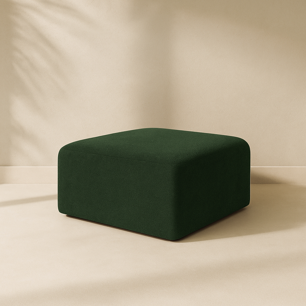 Arc Boucle Fabric Ottoman