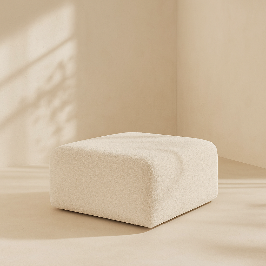 Arc Boucle Fabric Ottoman
