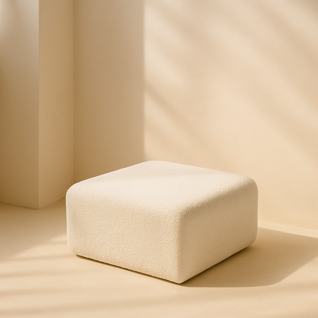 Arc Boucle Fabric Ottoman
