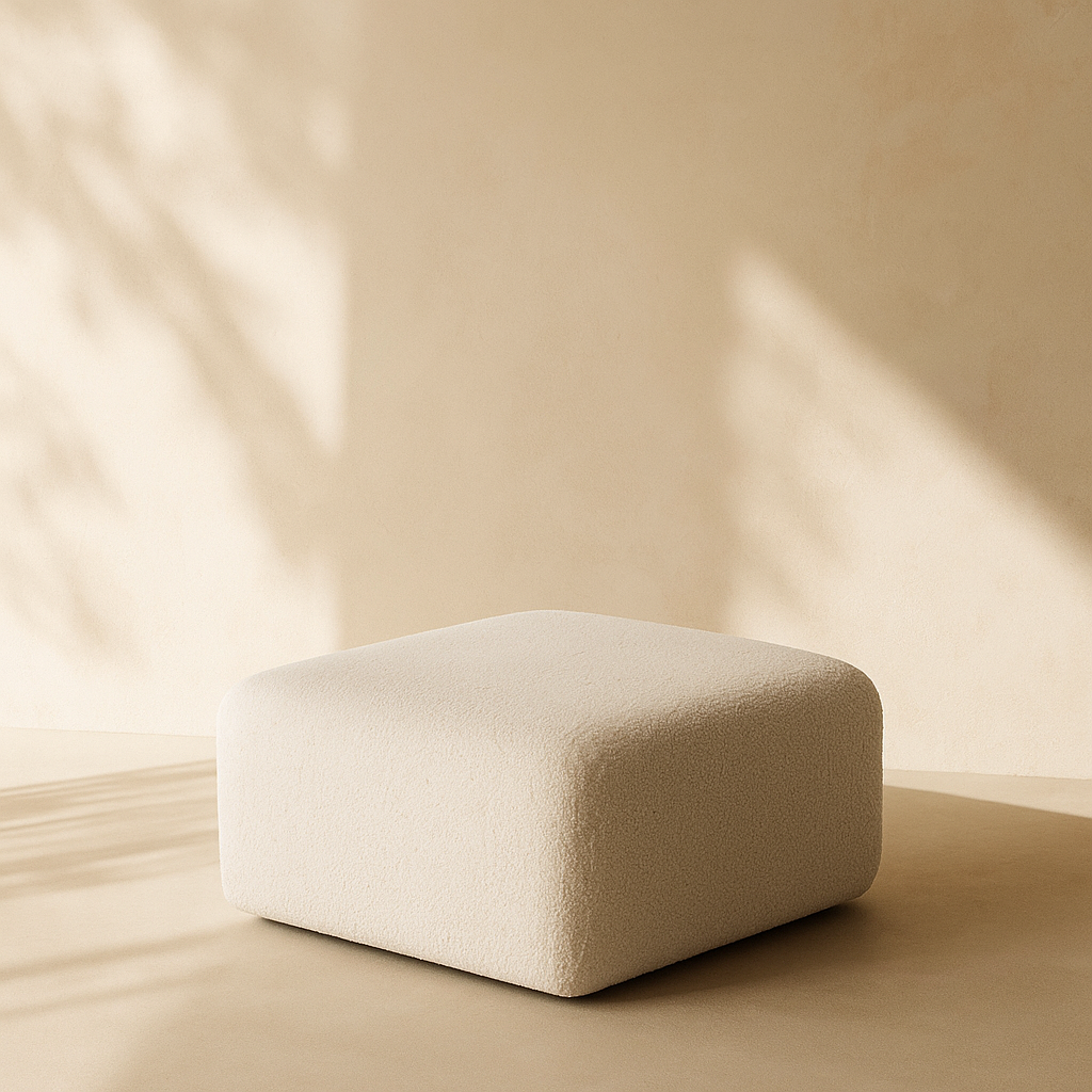 Arc Boucle Fabric Ottoman