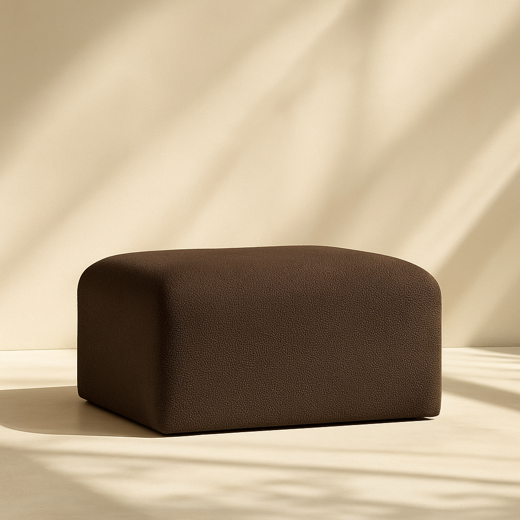 Arc Boucle Fabric Ottoman