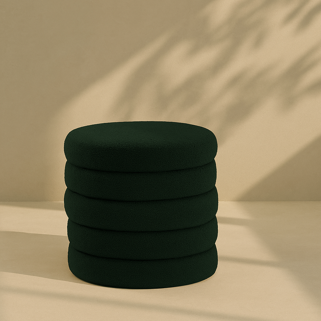 Aphia Boucle Fabric Stool | Ottoman