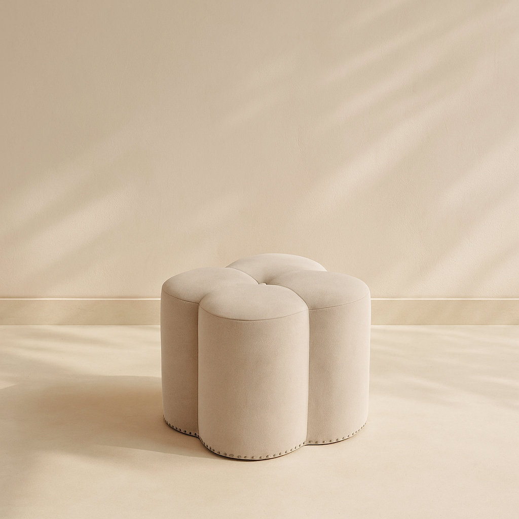 Clover Velvet Stool | Ottoman