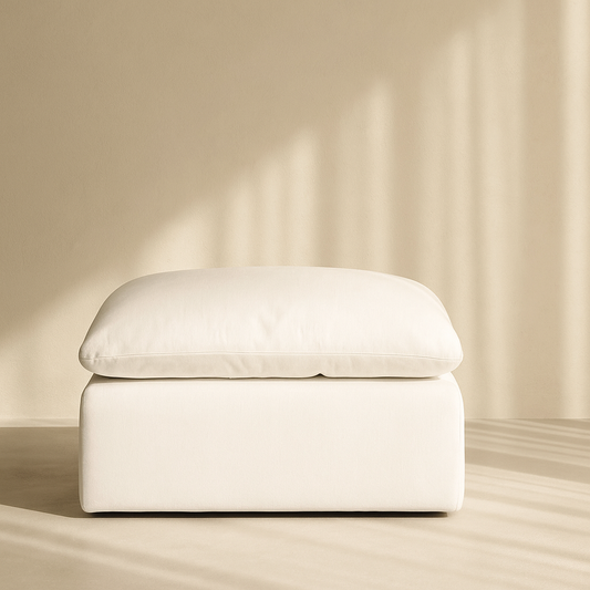 Comfy Linen Fabric Ottoman