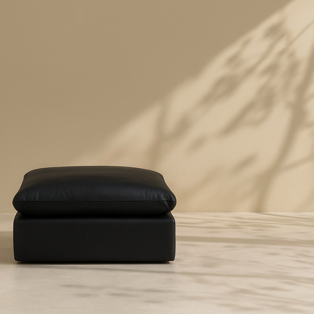 Comfy Vegan Leather Ottoman